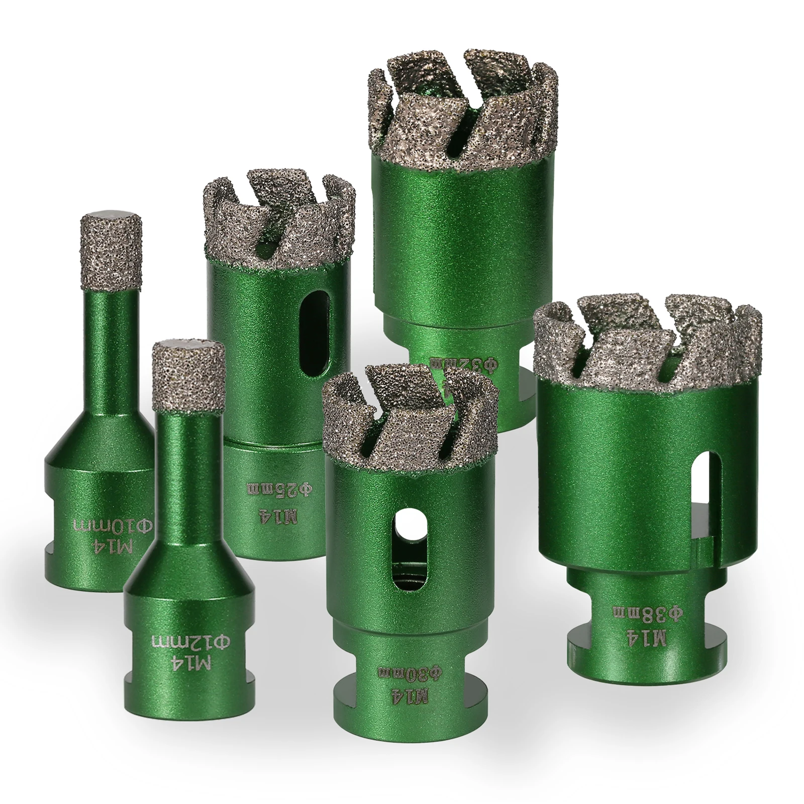6-130mm M14 Gewinde Trocken-Vakuumgelöteter Diamant-Bohrkern für Marmor, Mauerwerk, Keramikfliesen, Granit, Marmor – Detail 10