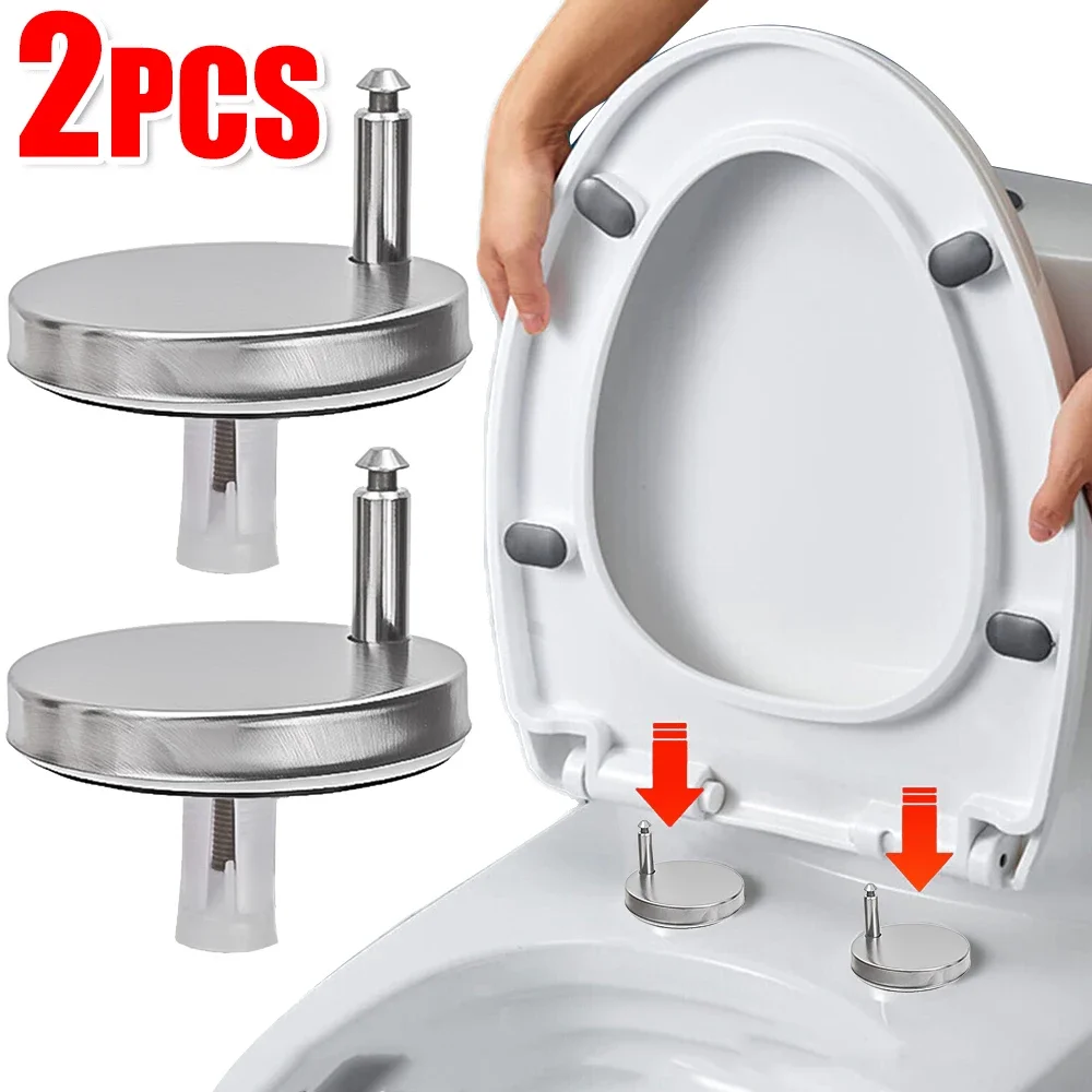 2 pçs/set universal conector do assento do vaso sanitário fixar dobradiça de aço inoxidável montagem substituição fixações parafusos pino acessórios do banheiro