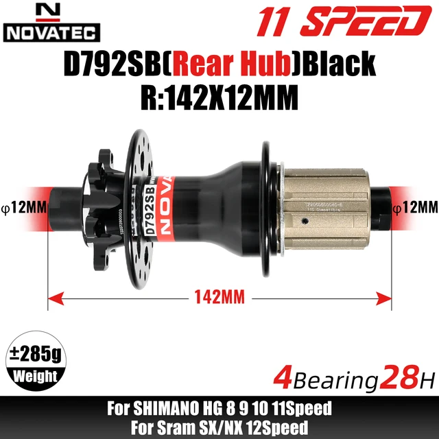 Novatec Hub d791sb d792sb MTB Road Bicycle Disc Hubs Boost 100x12