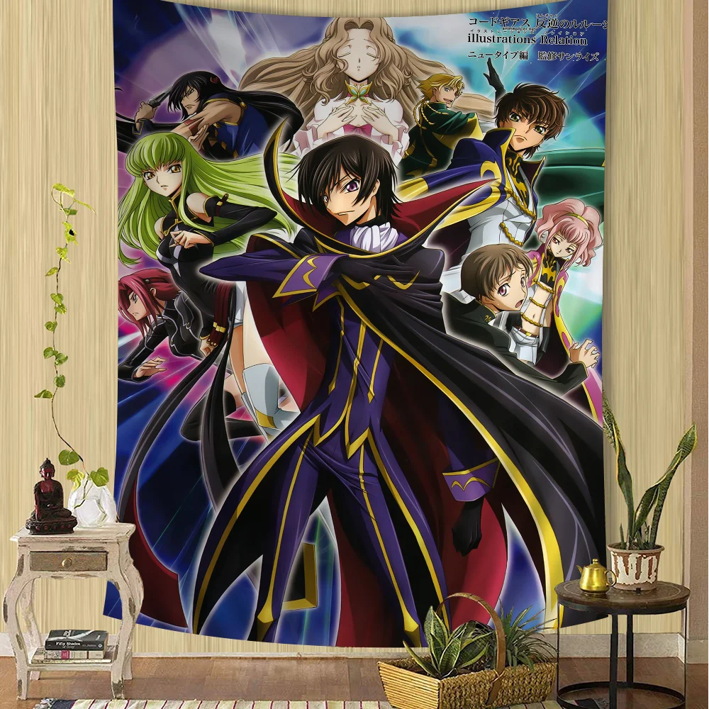 CODE GEASS Hangyaku no Lelouch DIY Wall Tapestry Hippie Flower Wall Carpets Dorm Decor Wall Art Decor