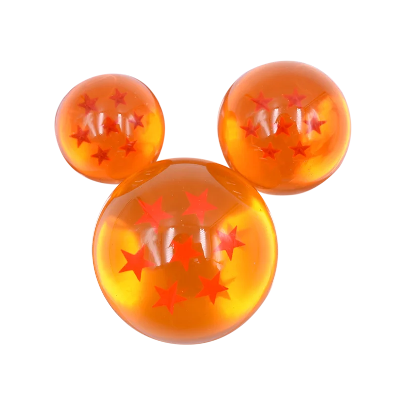 Estrelas Crystal Ball Anime Laranja Desktop Ornamentos, Coleção de Brinquedos para Crianças, Presente, Sem Caixa, 3,5 cm