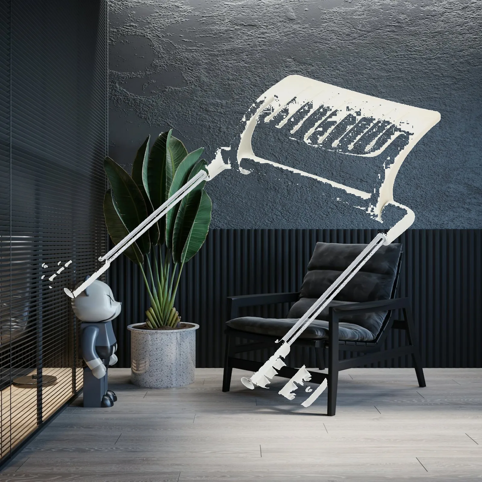 Footrest for Office Chair Adjustable Sliding PP Construction Easy Install Replacement for Task Mesh Swivel Chairs