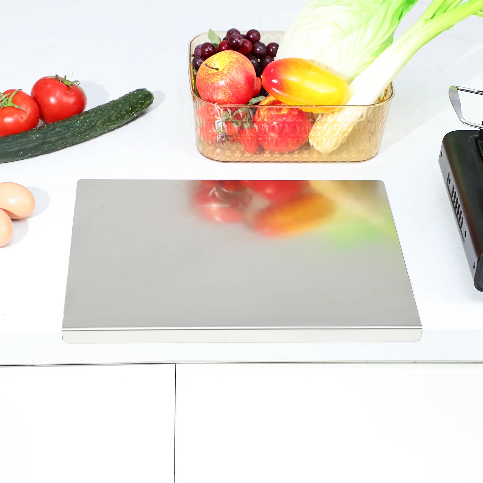 

Stainless Steel Cutting Board 30x40cm Thick Non stick Dough Mat Foldable Kitchen Tool Easy Clean Vegetable Fruit Meat