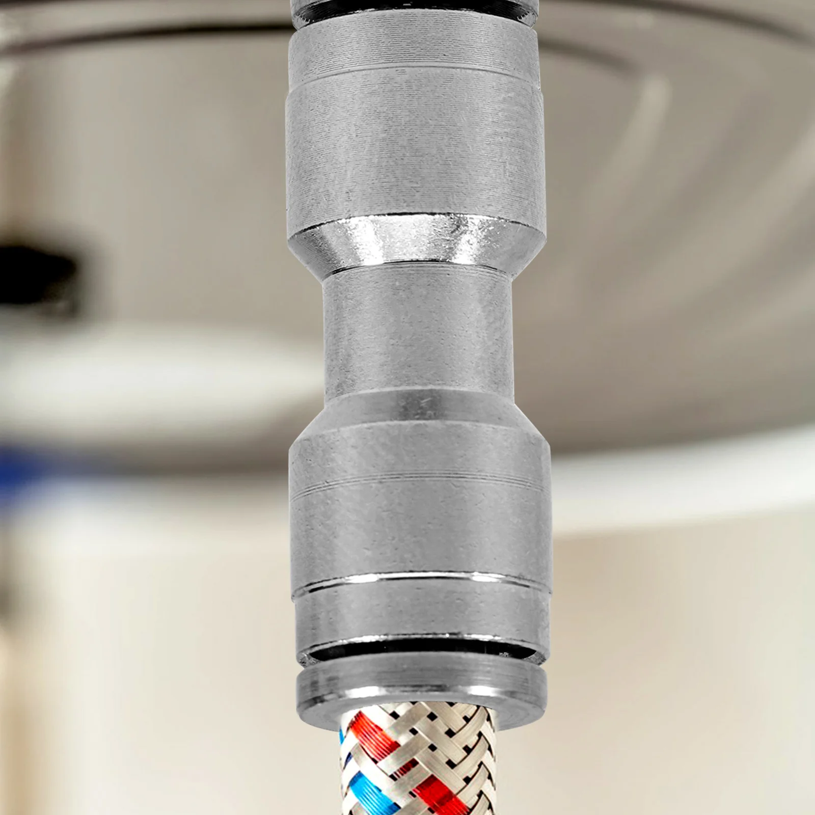 

2 Pcs 3/8 Inch Stainless Steel Air Hose Connectors Quick Connect Fittings Push In Connectors Pneumatic Tube Fittings