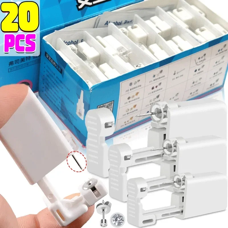 1-20pcs Disposable Safety Ear Piercing Gun Kit No Inflammation Disinfect Earring Piercer Machine Studs Jewelry Piercing Tools