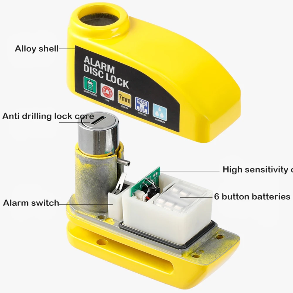 オートバイ防水アラームロック自転車ディスクロックインテリジェント制御可能なアラームディスクブレーキロック電気カーロックディスクブレーキロック
