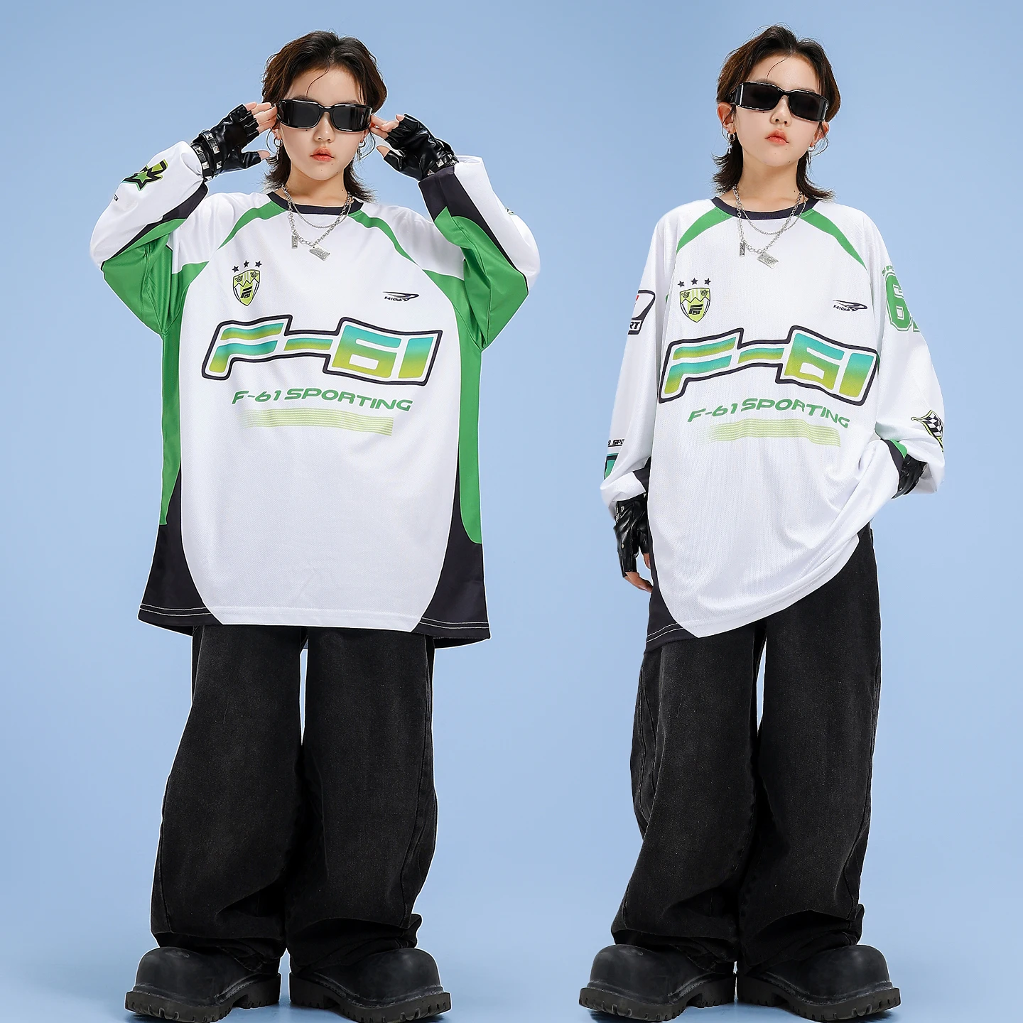 Boys Hip Hop Contrast Sweatshirt Street Dance Baggy Cargo Pants Girls K-pop Costumes Kids Jazz Clothes Set Children Streetwear