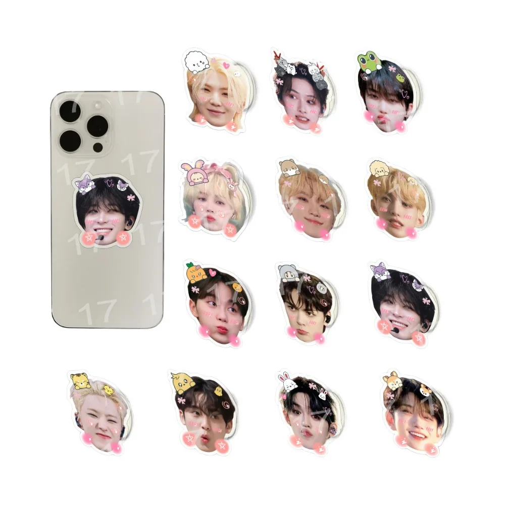 Kpop 17 Cute Cartoon Acrylic Phone Holders Bracket S.COUPS JEONGHAN JOSHUA JUN VERNON HOSHI WONWOO WOOZI MINGYU Fans Collection