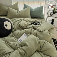 Minimalist Home Solid Color Bedding Set 3Pcs, 1 Duvet Cover, 2 Pillowcases, Super Soft Breathable, Machine Washable, Non-Fading