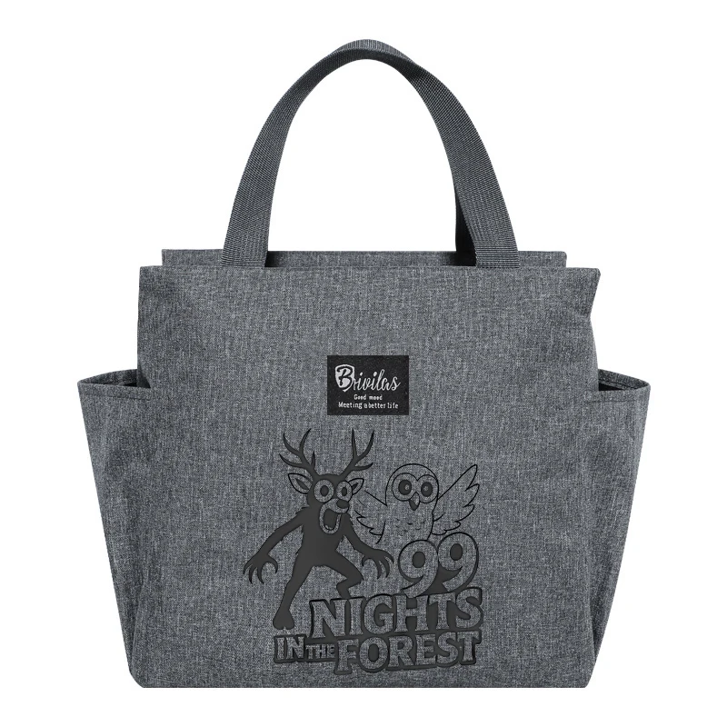 99 ليلة في الغابات حقيبة الغداء سعة كبيرة حقيبة يد محمولة أنيمي مطبوعة الألومنيوم احباط سميكة حقيبة معزولة هدية عيد ميلاد #5