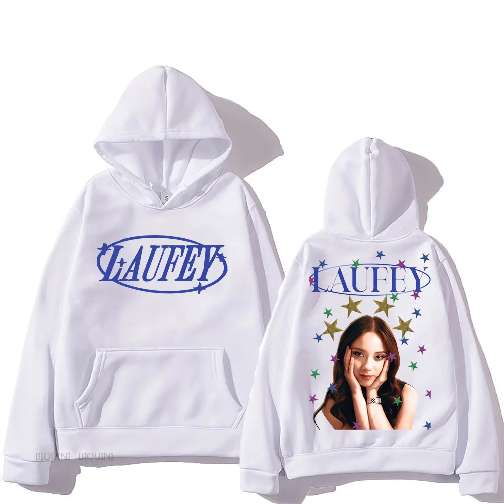 Laufey Women Hooded for Autumn/Winter Fleece Comfortable Sweatshirt Graphic Printing Casual Clothes Moletom Hip Hop Pullovers