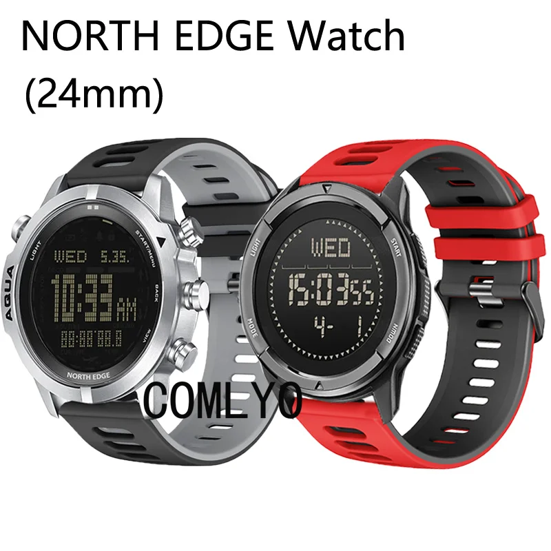 Band For NORTH EDGE ALPS APACHE 3 50MM EVOQUE 2 Strap Smart Watch Silicone Wristband Bracelet Men's Belt