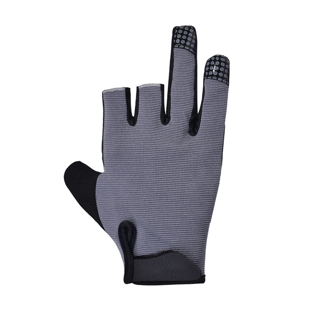 

1 Pair of Anti Skid Fishing Glove Professional Reflective Outdoor Rowing Sailing Gloves - Size L (Grey)
