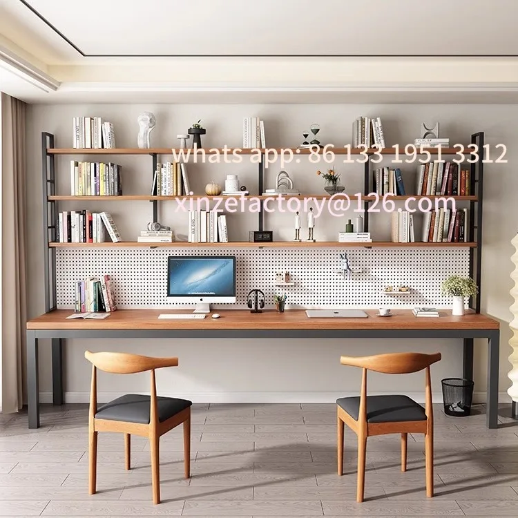 

Student's home writing desk, bedroom bookcase, all-in-one table with bookshelf, hole board, computer table