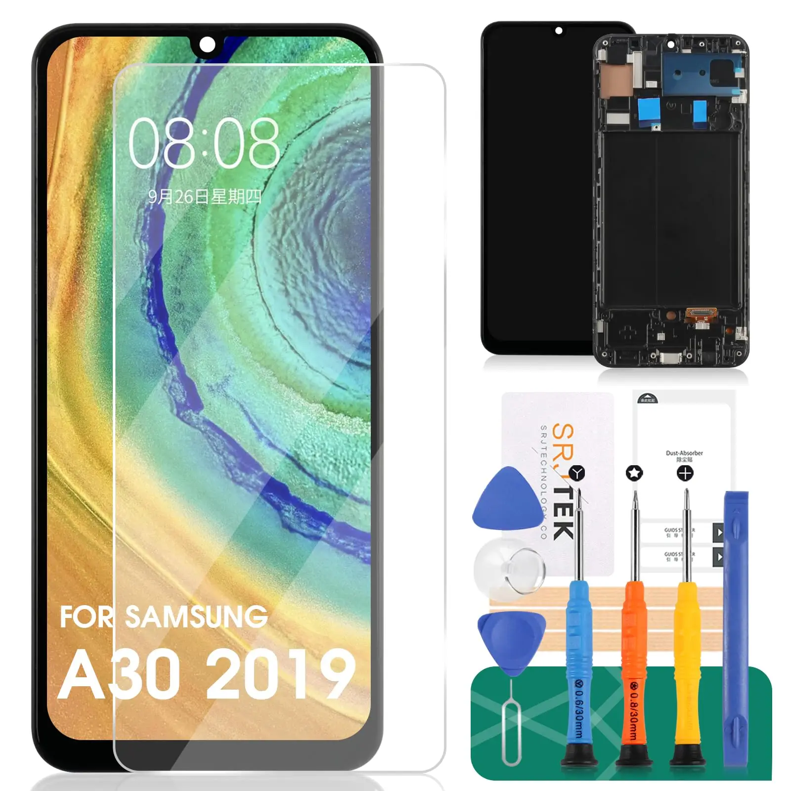 OLED for Samsung Galaxy A30 2019 A305F A305FN A305G A305N A305YN LCD Display with Frame Replacement Touch Digital Assembly