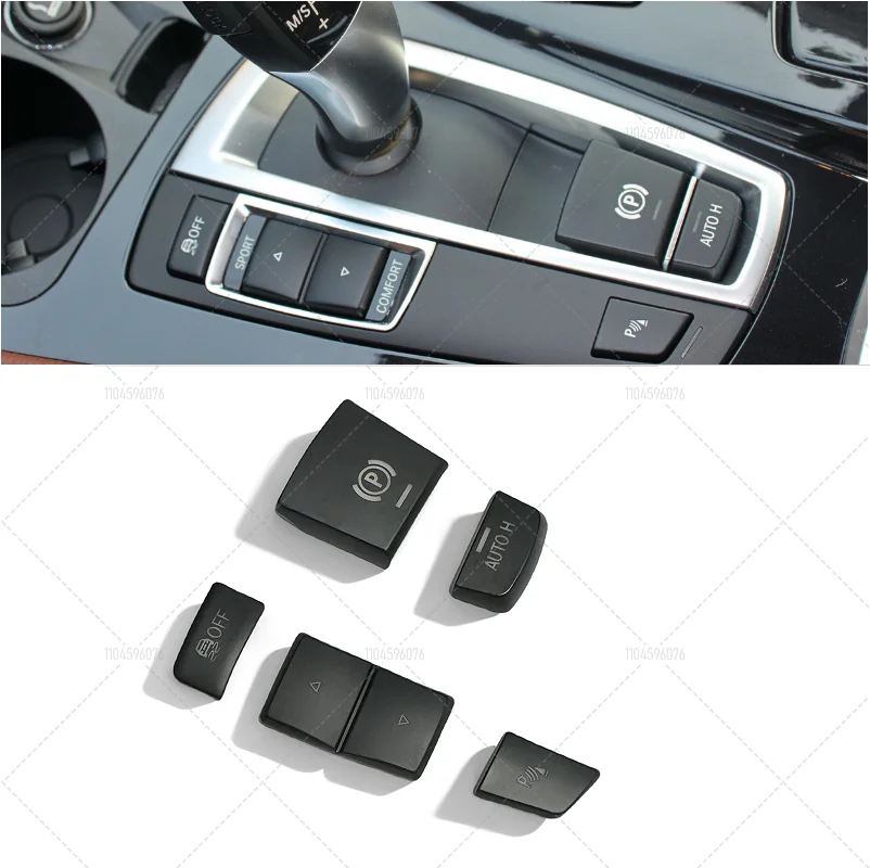 

5pcs Handbrake Variable Speed Panel Side Switch P Button Cover Car Handbrake Button For BMW 5 6 Series F10 GT F07 F13 F01 Decals