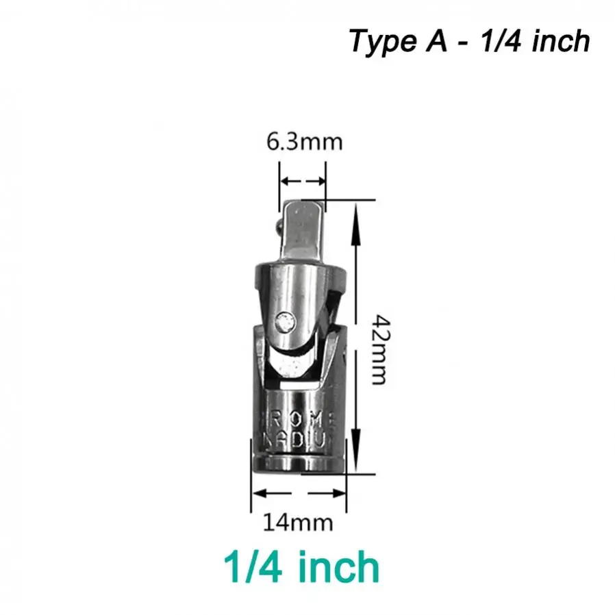 1/2 3/8 1/4 Schraubenschlüsselhülse, 360 Grad verstellbarer Steckschlüssel, Gelenk, Drehgelenk, Knuckle Joint Air Impact Wobble Socket Adapter – Detail 11