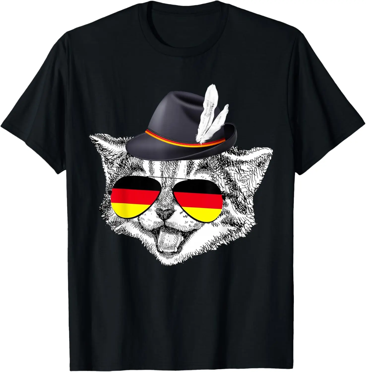 

Флаг немецкого цвета, кот, Октоберфест, баварская шляпа, забавная футболка с рисунком, хлопковая футболка