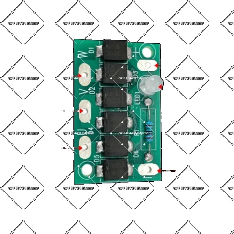 High Current 10A Three Phase Rectifier Board Patch Type Generator Rectifier Module with Working Indicator Lamp