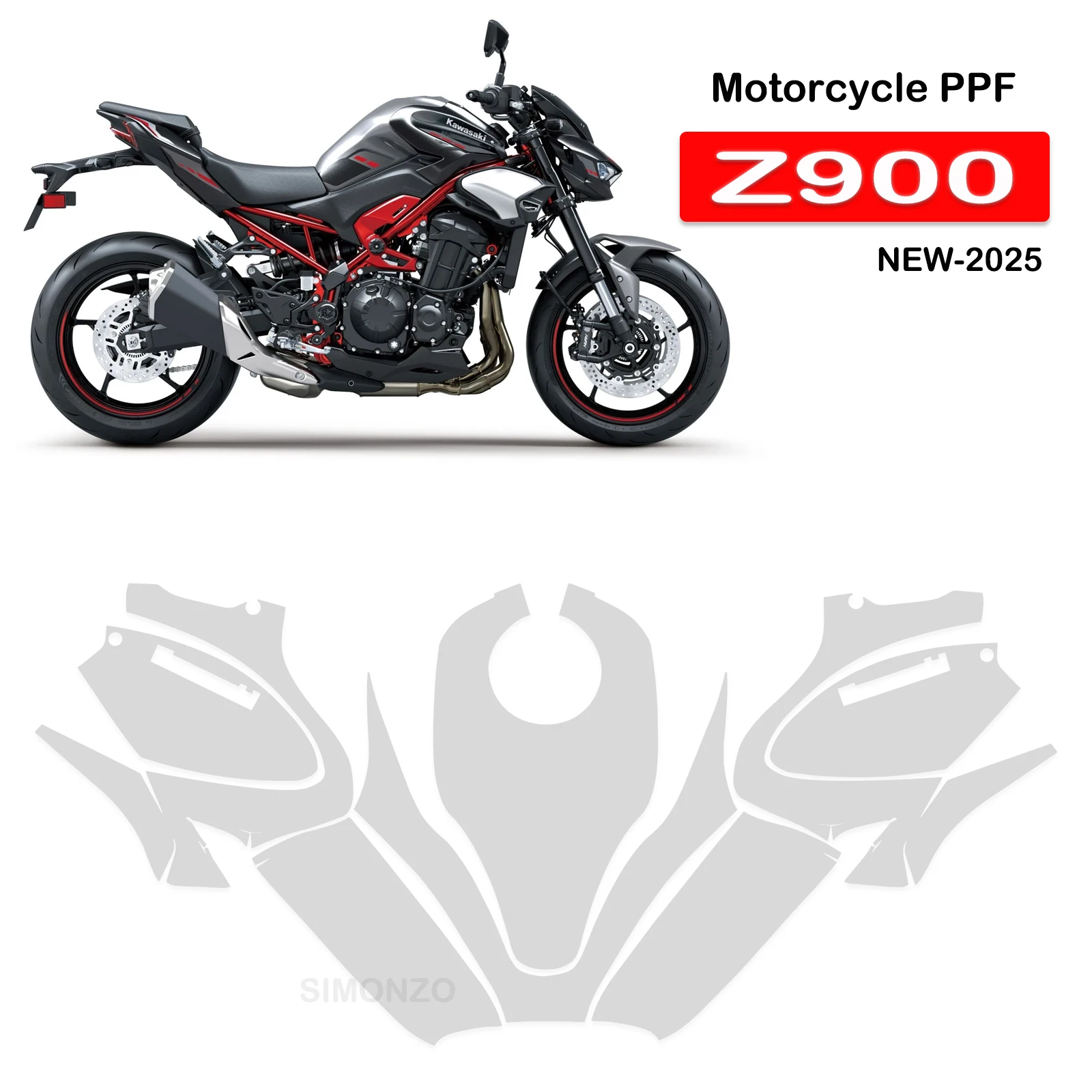 

2025 Z900 TPU Invisible Protective Film For KAWASAKI Z900 PPF Motorcycle TPU Paint Protection Film Anti-Scratch UV Resistant Kit