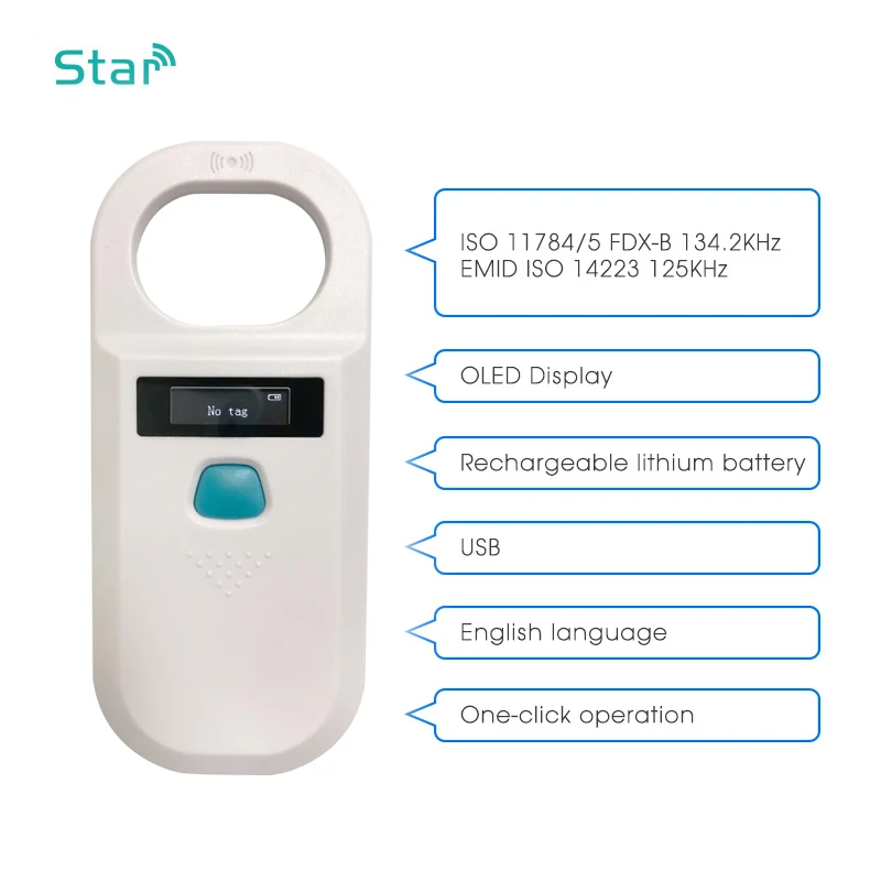 Nuevo Microchip recargable por USB, escáner Digital portátil con Chip de animales, lector de identificación de mascotas, aplicación General para perros y gatos