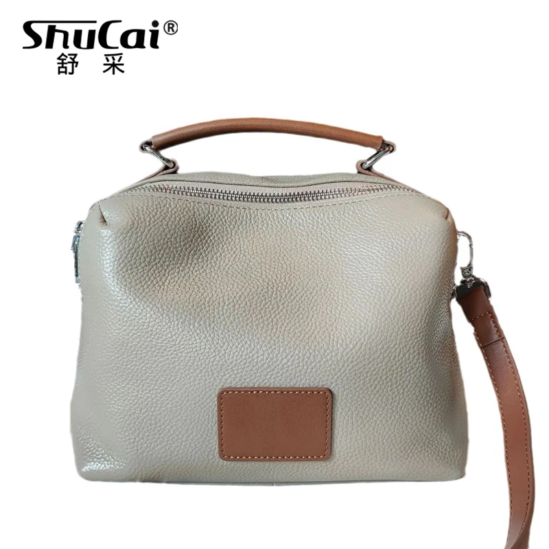 SHUCAI fashion new pelle bovina soft top layer pelle bovina casual semplice pendolare borsa a tracolla monospalla tenuta in mano