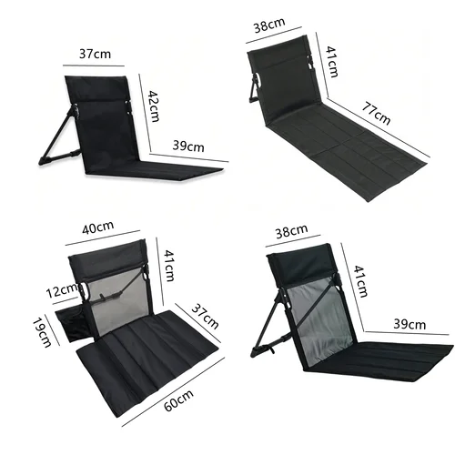 Imagen 2 del producto Silla plegable para acampar al aire libre, jardín, parque, silla reclinable individual, cojín de respaldo, Picnic, Camping, respaldo plegable, silla de playa