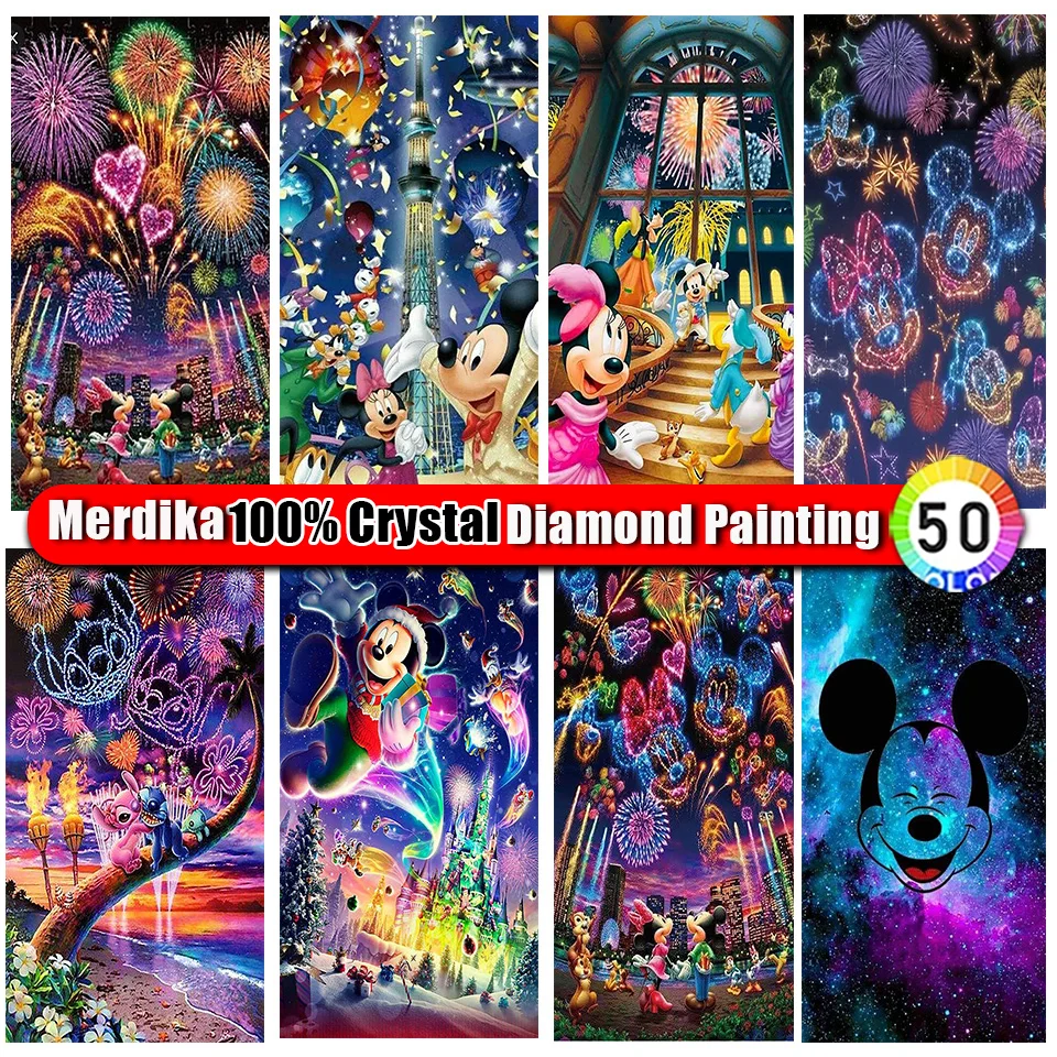 

Picture Size 100% Crystal Diamond Painting Disney Minnie Mickey Mouse Full Drill Diamond Embroidery Mosaic Rhinestone Home Decor