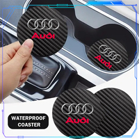 Carbon fiber car coaster water cup anti-slip silicone mat pad For Audi A4 B5 B6 B7 8P 8V 8L A5 C7 4F A8 Q2 Q7 RS3 RS4 RS5 RS6