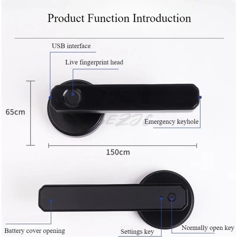 Bedroom Wooden Door Intelligent Fingerprint Lock One Grip Open Office and Home Anti-theft Door Lock Spherical Handle Lock