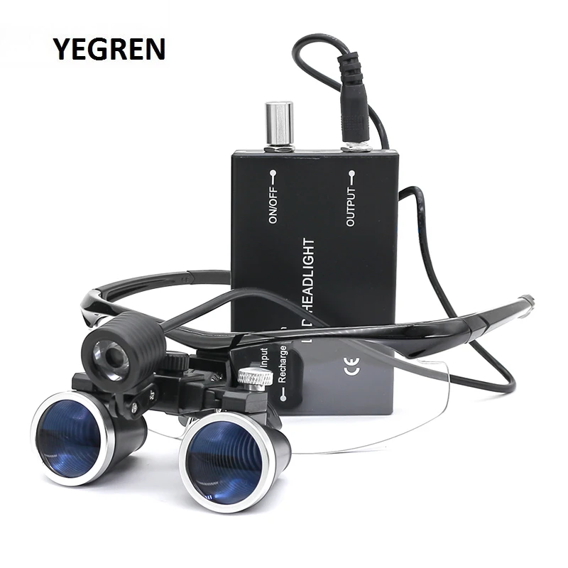 

Dental Loupe Magnifier Medical Surgery Loupes 2.5X /3.5X Binocular Loupe LED Dental Head Light Rechargeable for Dentist Surgery