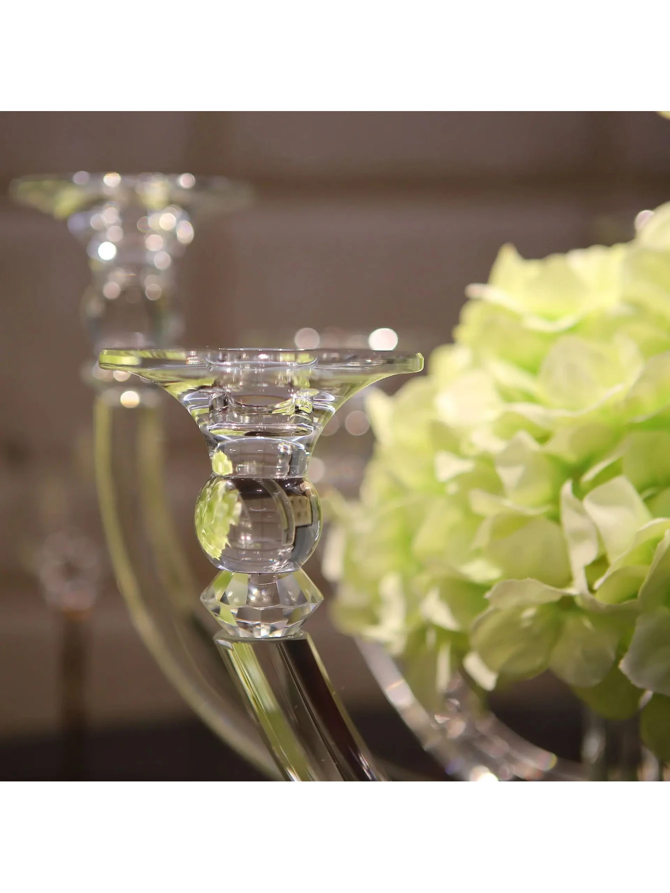 Candlestick Flower Stand Decorative Glass Candlestick Crystal Candlestick Creative Wedding Hotel Restaurant Dining Table