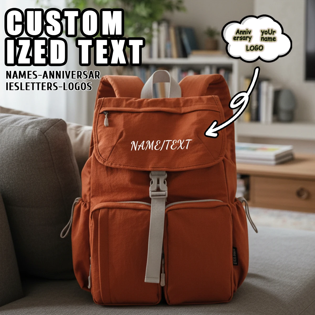 

Customized Logo Backpack,Outdoor Sports Mountaineering Travel Backpack, School Bag,Exclusive DIY for Female High School Students