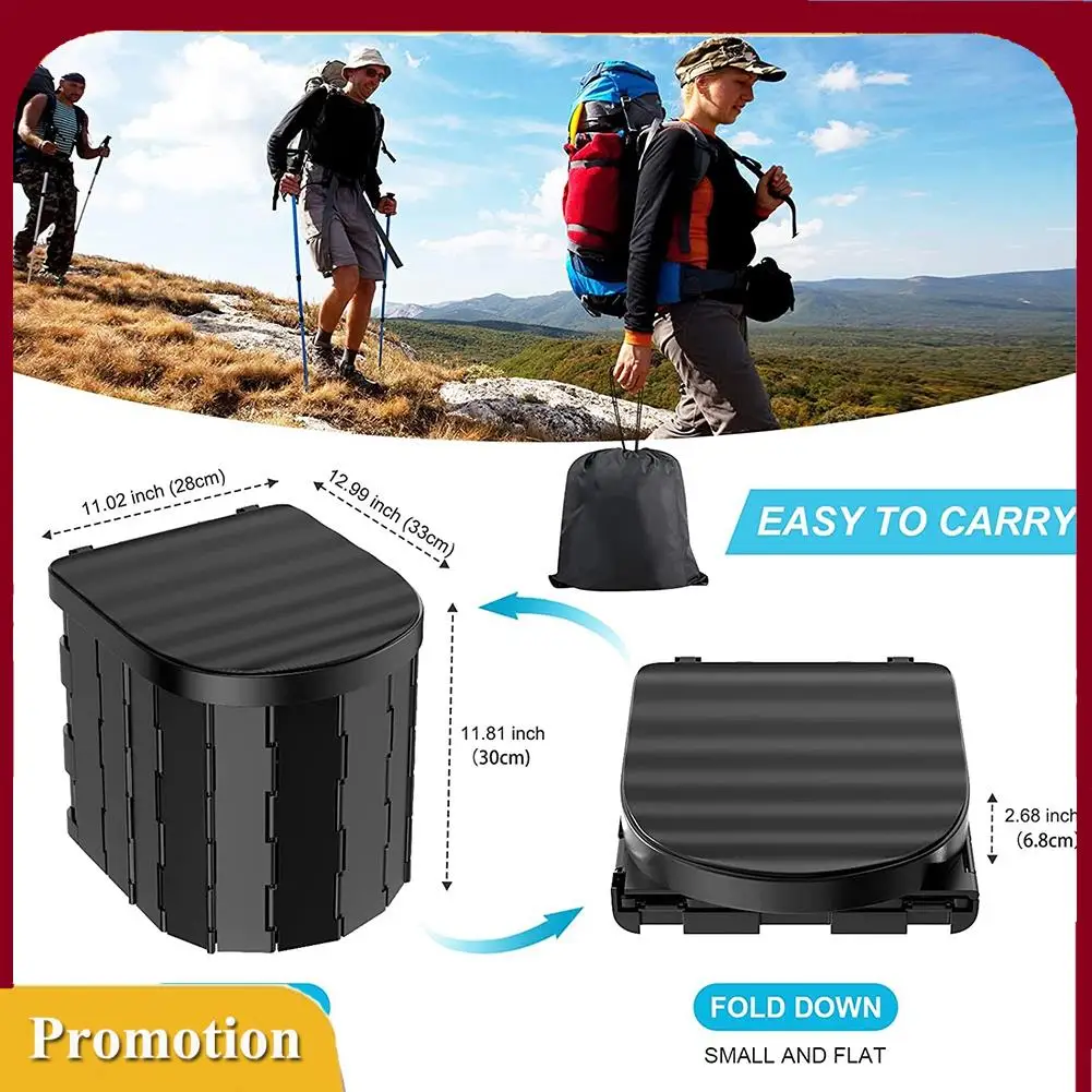 

Hot!Portable Toilet For Camping Portable Folding Toilet With Lid, Waterproof Porta Potty Car Toilet Bucket Toilet Potty