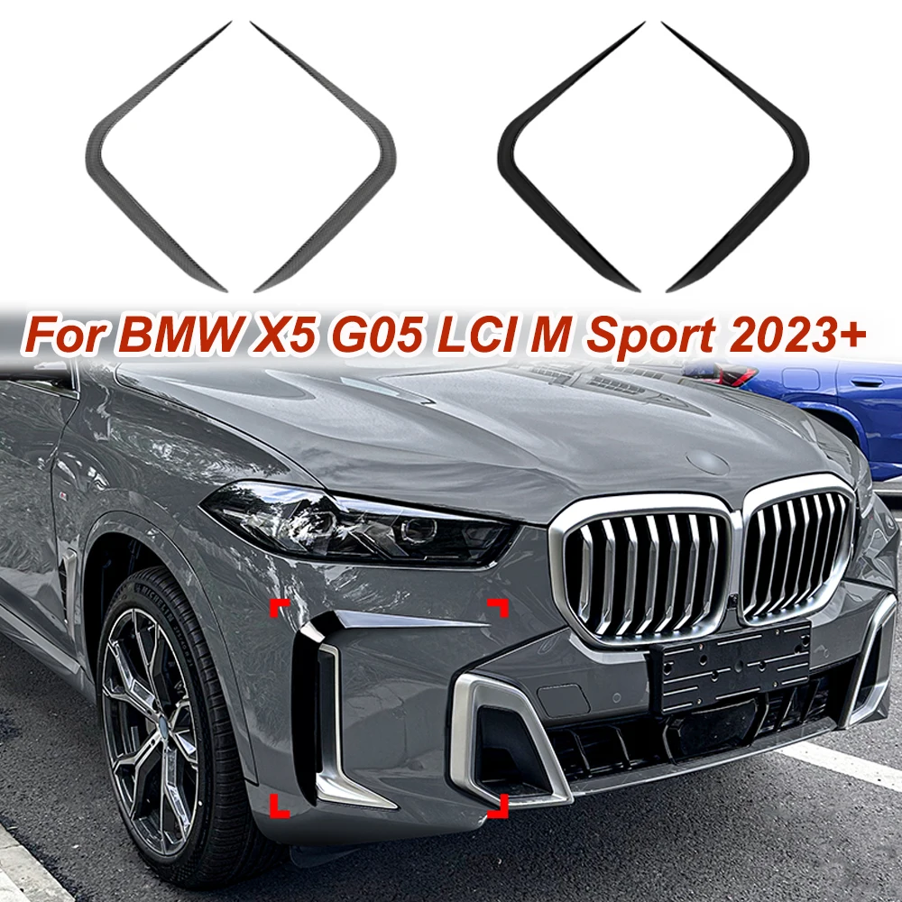 

Ветровой спойлер для BMW X5 G05 LCI M Sport 2023 +, передний бампер, автомобильная наклейка, внешняя модификация, глянцевый черный