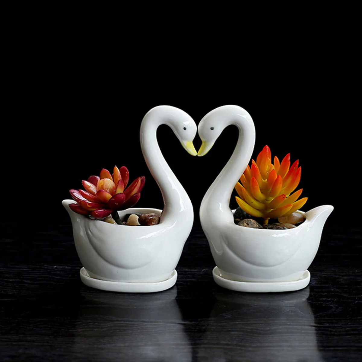 

Ceramic Swan Planter Flower Pot Creative Decorative Plant Pot Ashtray Candy Bowl Home Office Succulent Cactus Pots