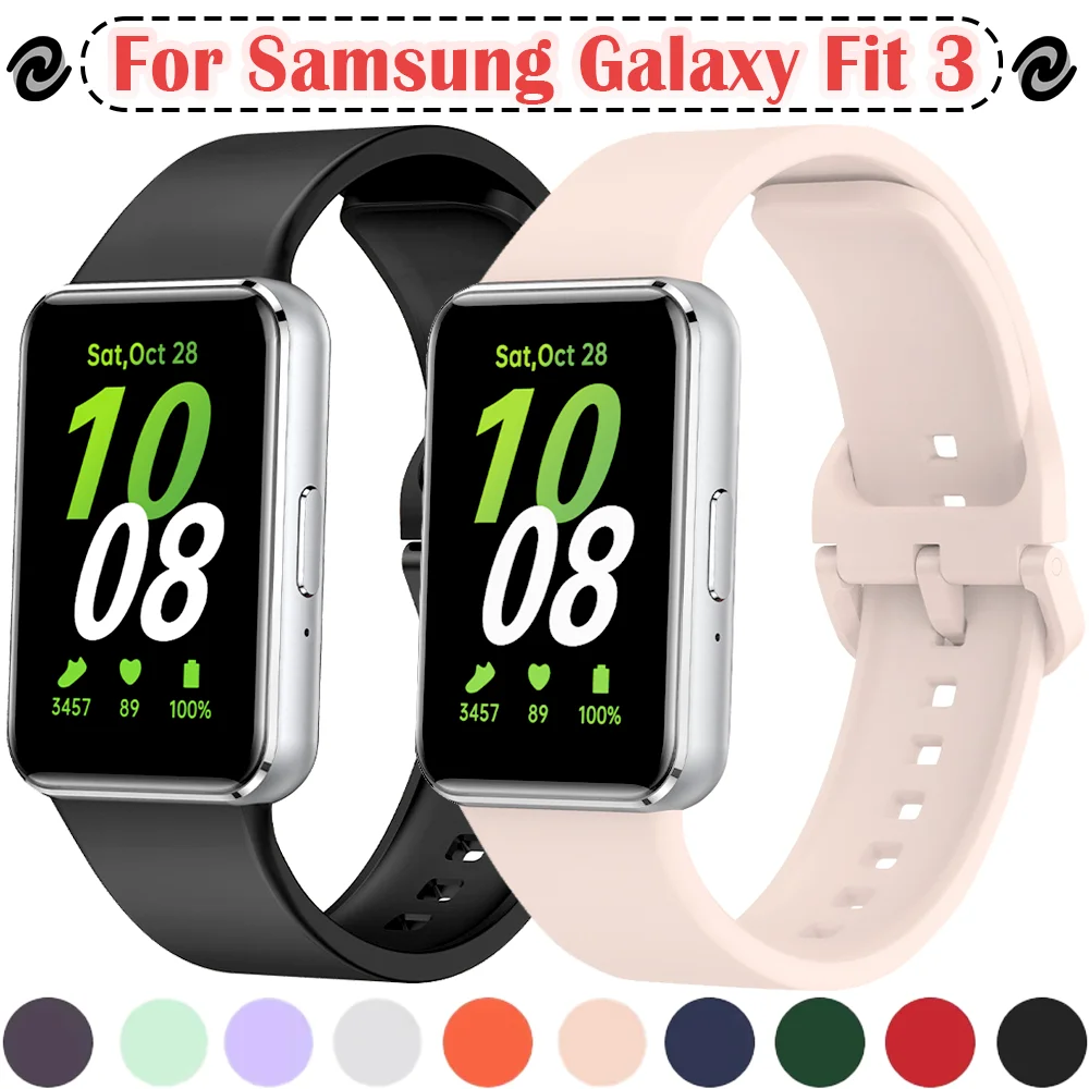 Uhrenarmband für Samsung Galaxy Fit 3, verstellbares Ersatz-Sportarmband aus weichem Silikon für Galaxy Fit 3 Smartwatch-Zubehör