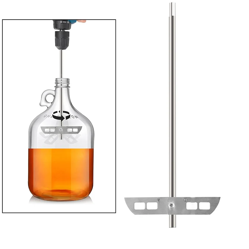 Varilla agitadora de acero inoxidable, agitador mezclador, paleta de desgasificación/mezcla para elaboración de cerveza, vino, kombucha, hidromiel y mosto