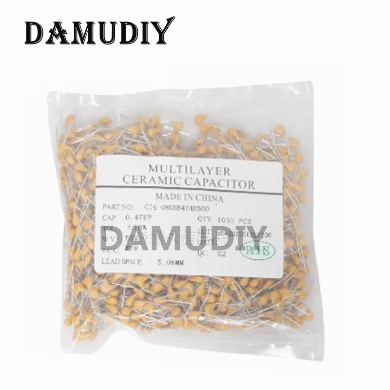 1000PCS MLCC 모놀리식 세라믹 커패시터 50V 10PF 22PF 100PF 1NF 2.2NF 4.7NF 10NF 22NF 100NF 0.1 미크로포맷 1 미크로포맷 2.2 미크로포맷 10 미크로포맷 P=5.08mm
