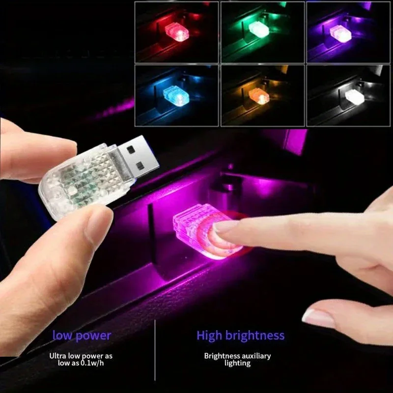 

Автомобильный светодиодный светильник, атмосфера интерьера, USB неоновый окружающий свет, RGB, мини-красочная лампа, портативный мини-ночник, автомобильный аксессуар