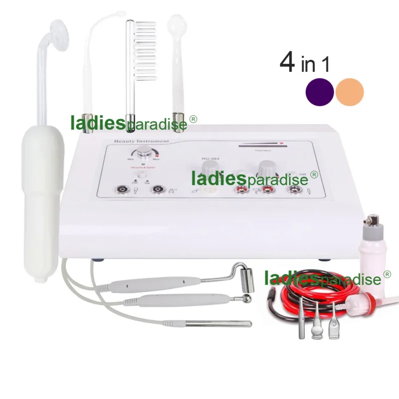 4 In1 wielofunkcyjny galwanizowany sprzęt kosmetyczny wysokiej częstotliwości pielęgnacja skóry twarzy trądzik do usuwania zaskórników urządzenie Spa z rozpylaczem próżniowym