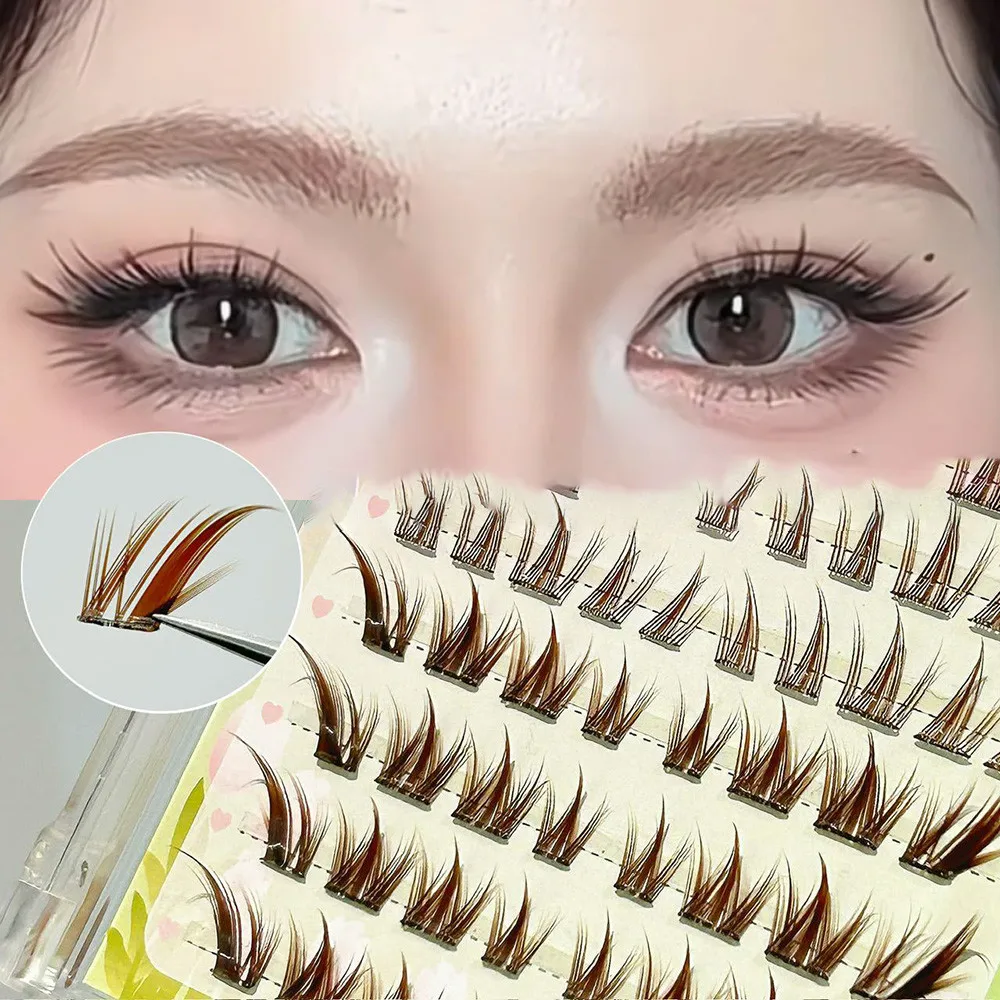 6 Rijen 6 Kleuren Gemengde Valse Wimpers Lijmvrij Gemengde Cartoon Gevoel Enkele Cluster Fotogenieke Valse Wimper Make-Up Accessoires