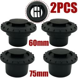 2X 60mm 75mm Warm Air Vent Outlet Rotatable Air Diesel Heater Conditioner For Car Truck VAN Camper Pipe Outlet Connector Black