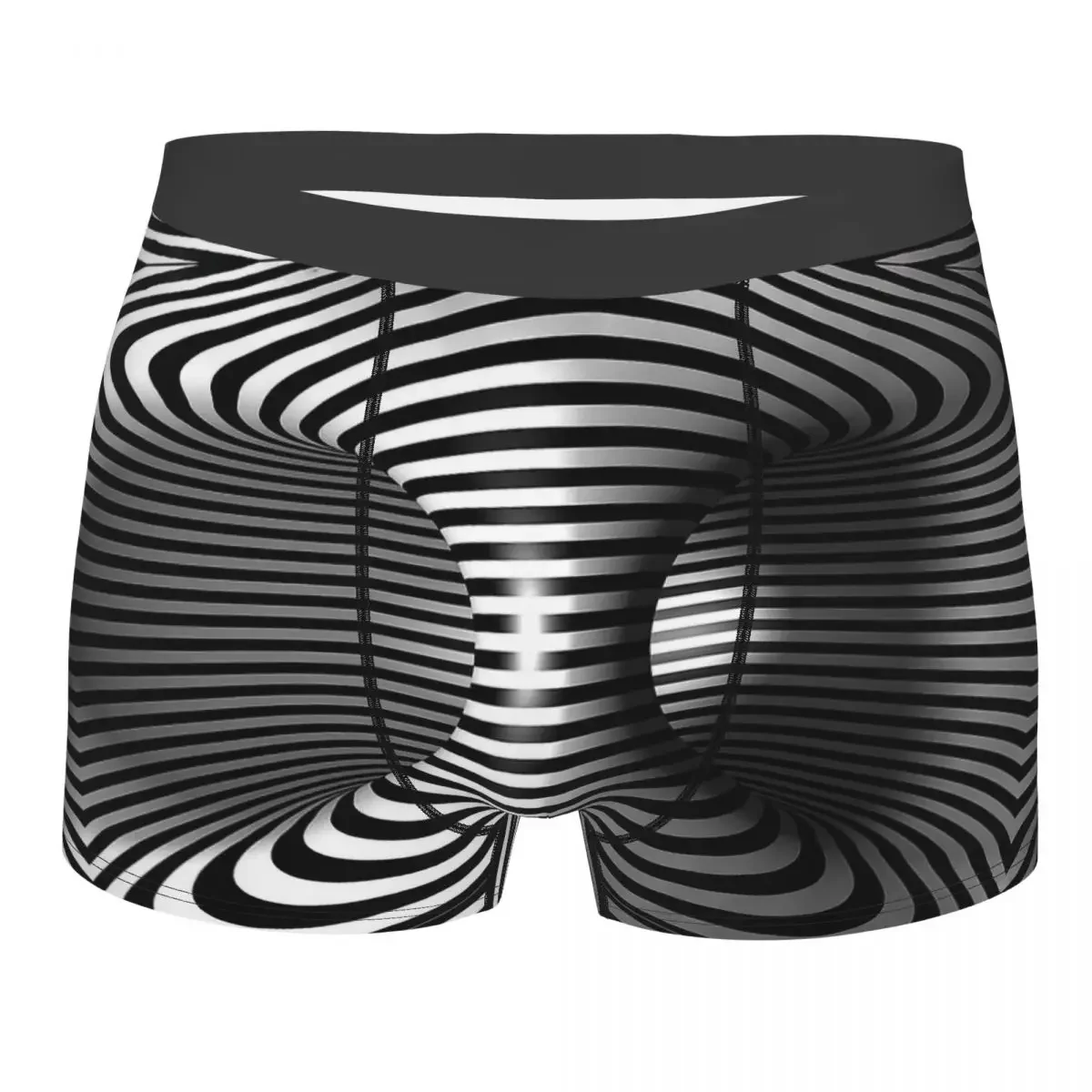 Optical Illusion Torus Cylinder 3D Three Dimensional Underpants Homme Panties Man Underwear Ventilate Shorts Boxer Briefs