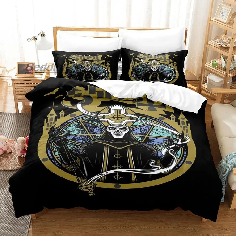 Ghost Rock Band Tank Bedding Set Single Twin Full Queen King Size Bed Set Aldult Kid Bedroom Duvetcover Sets 3D Print 2022