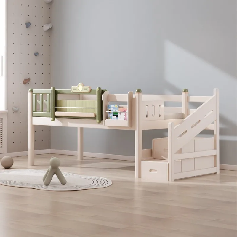 Solid wood children's half-height small apartment multi-functional storage storageelevated bed  under cabinet co