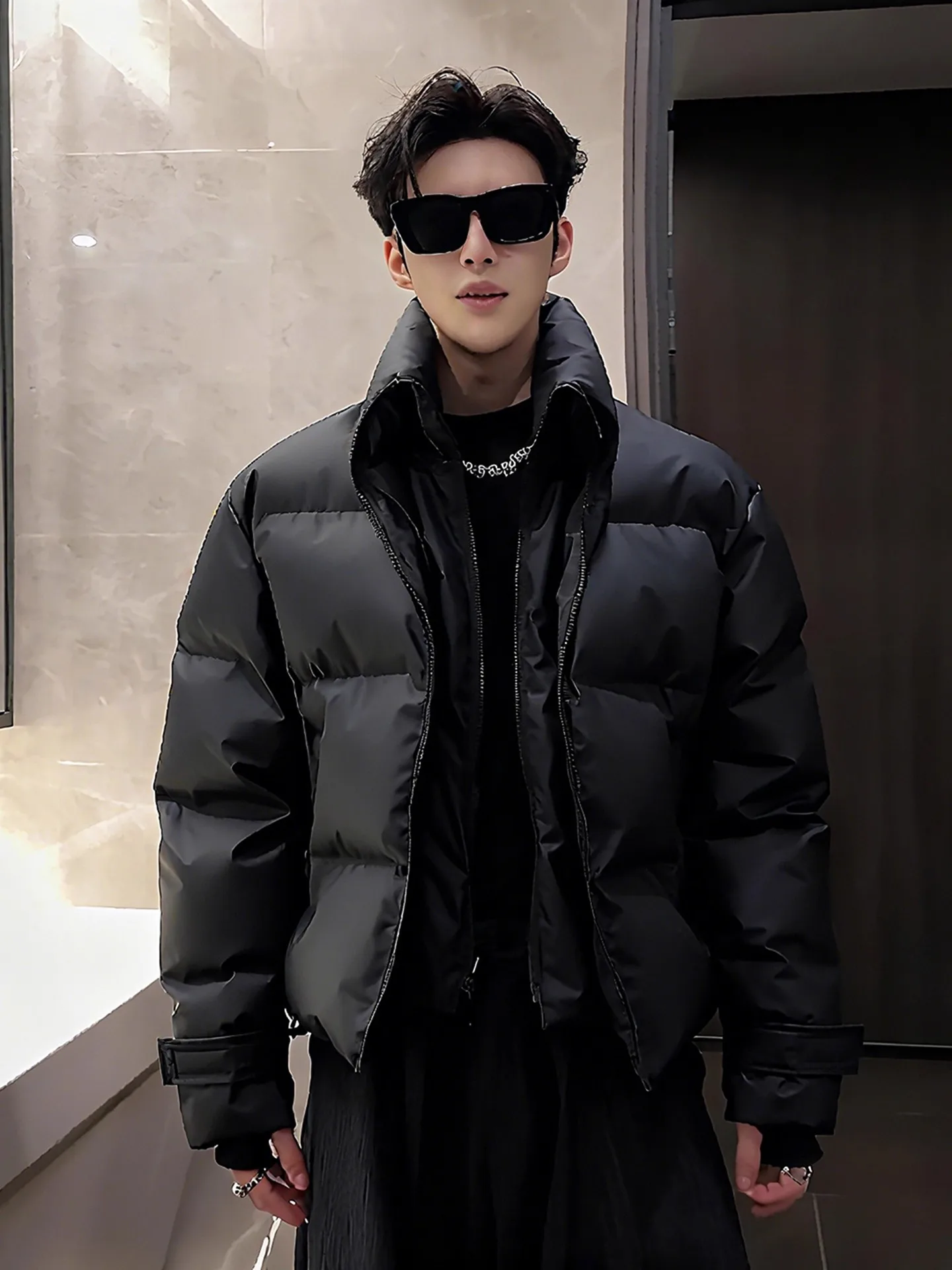 

Мужская зимняя куртка Cleanfit из искусственной кожи и хлопка, утепленная, на молнии, теплая, молодежная, однотонная, стильный дизайн