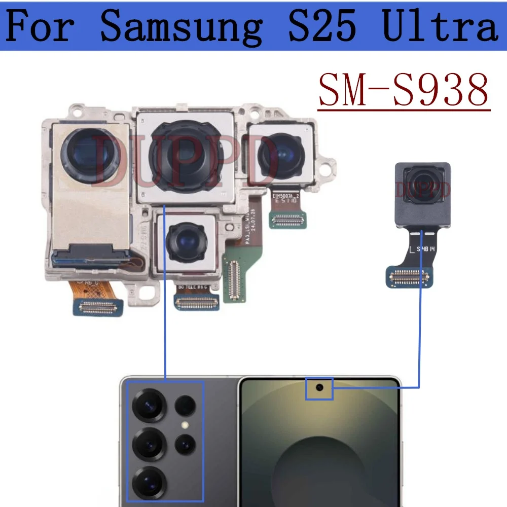 Front Rear Camera Module For Samsung S25 Ultra S25Ultra 5G S938U S938E S938B S938N Wide Back Facing Main Camera Flex Cable