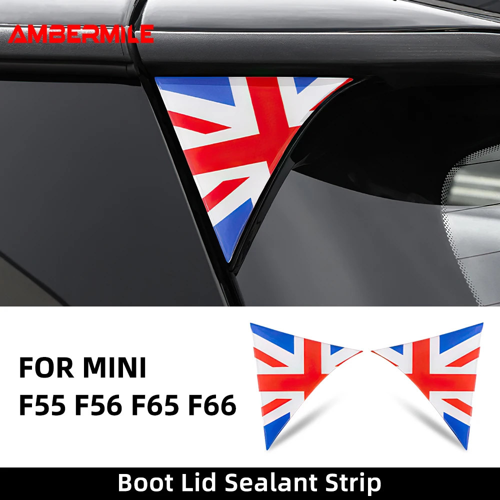 For MINI Cooper F56 F55 F65 F66 2Pcs Car Exterior Rear Back Trunk Tailfins Spoiler Wing 3D Sticker Decal Car Styling Accessories