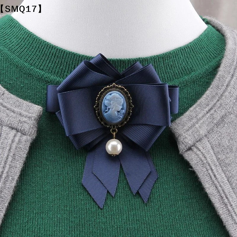 Retro Ribbon Bow Brooch Suit Shirt Collar Pin Mourning Brooch Female Clothing Corsage Clothes Decoration Accessories【SMQ】